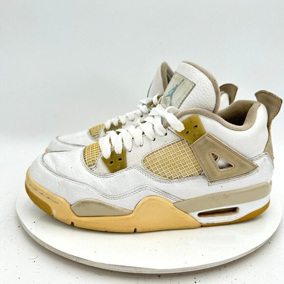 Nike Air Jordan 4 Retro Men Size 7Y Women 8.5 487724-118 Sand Linen Shoes - Picture 1 of 11